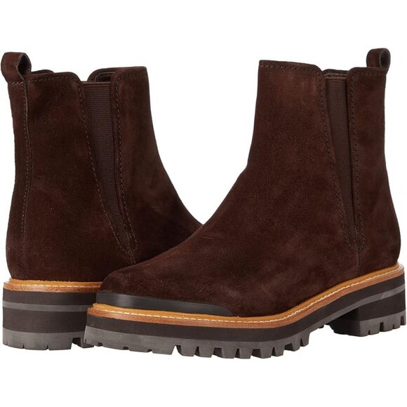 Marc Fisher LTD Shoes Ilora Dark Brown Suede Chelsea Ankle Boots
